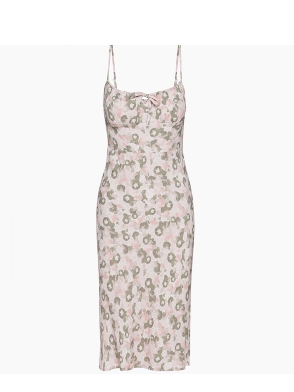 Aritzia Wilfred Floral Midi Slip Dress  Scoop Neck Strappy Size 0